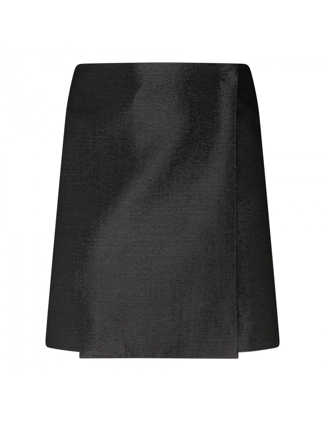 Black metallic fabric mini skirt