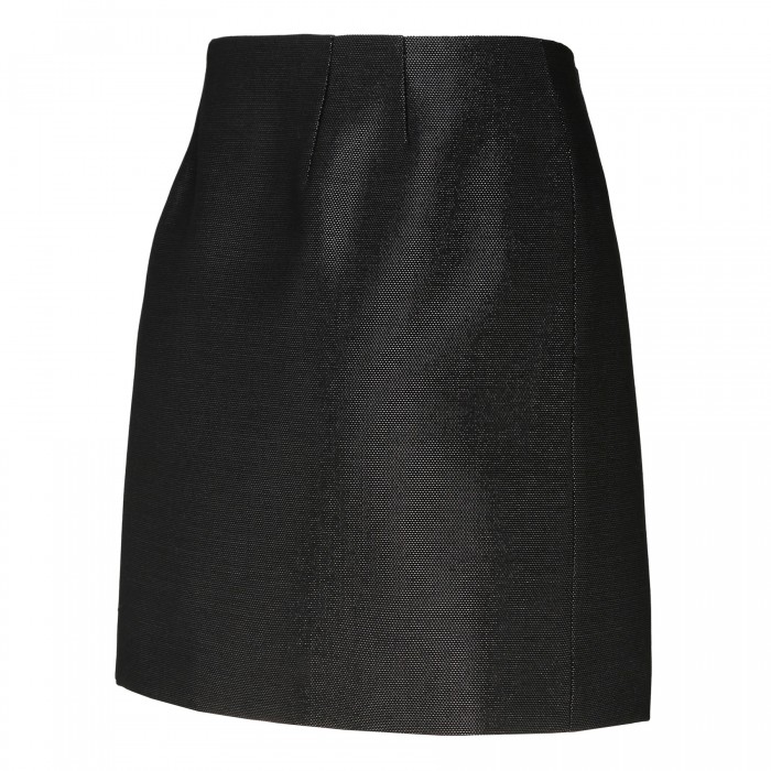 Black metallic fabric mini skirt
