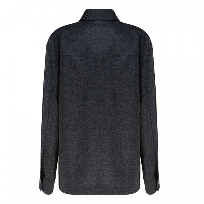 Gray knitted wool shirt