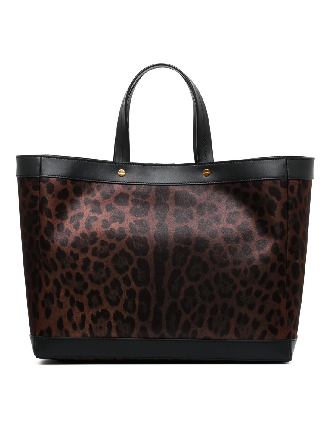 Leopard canvas logo tote bag