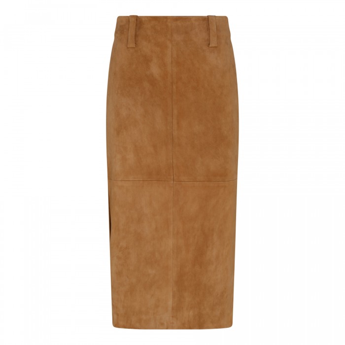 Suede pencil skirt