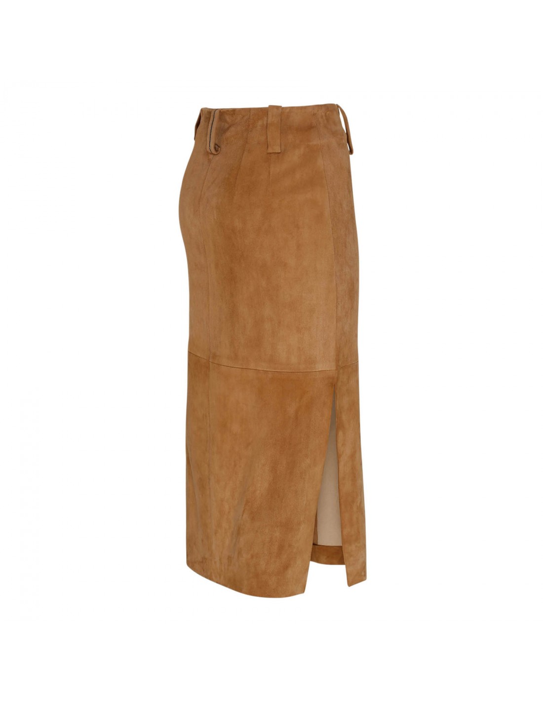 Suede pencil skirt