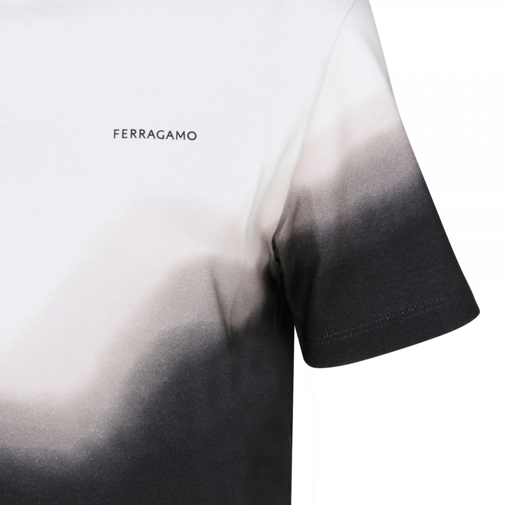 Tie-dye white and black T-shirt