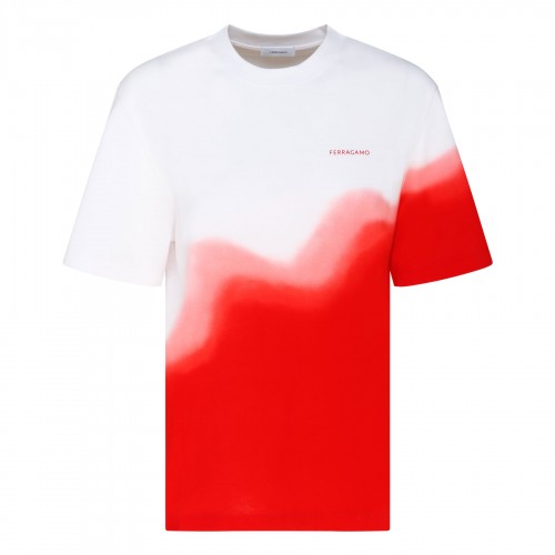 Tie-dye white and red T-shirt