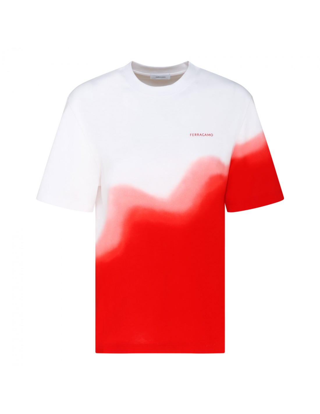 Tie-dye white and red T-shirt