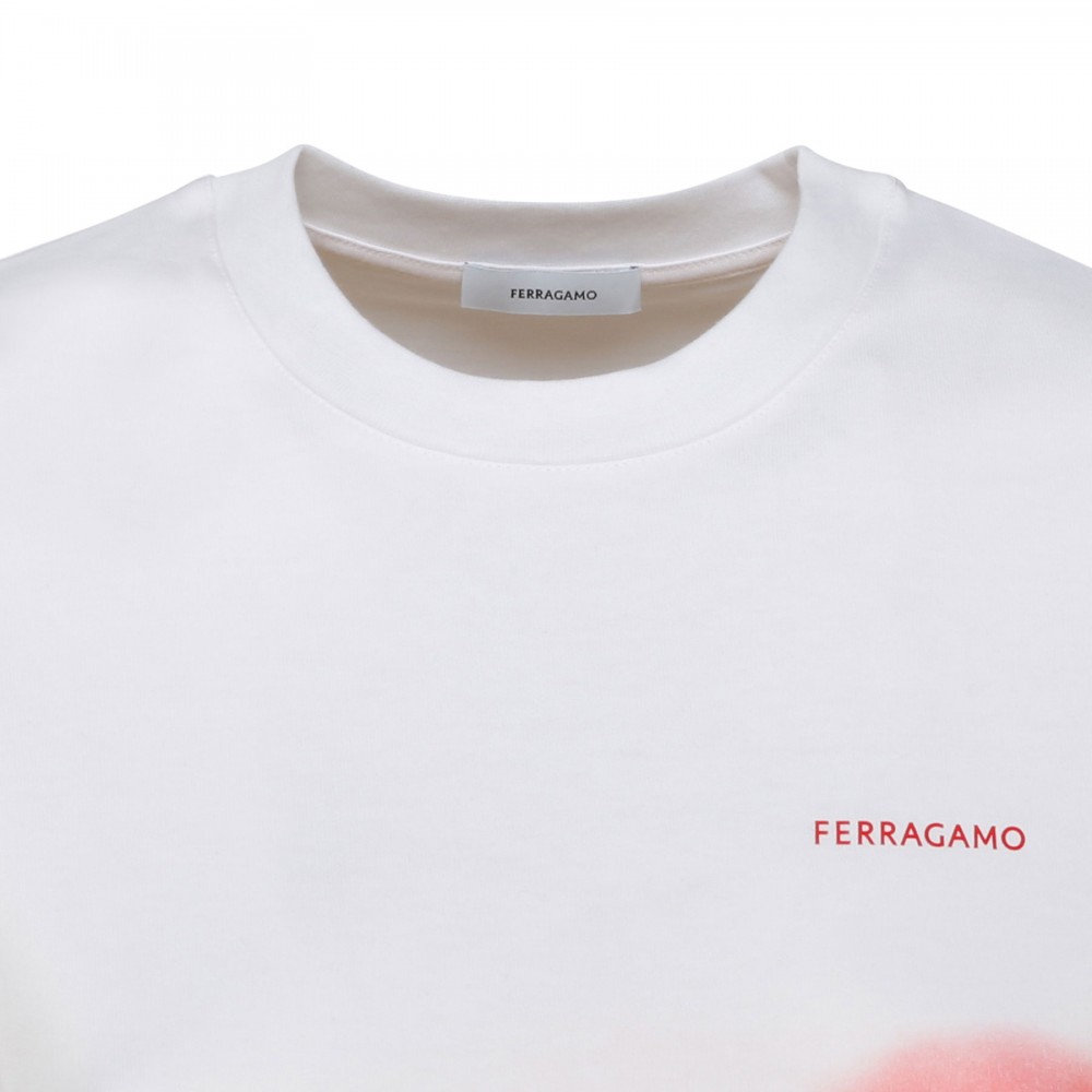 Tie-dye white and red T-shirt