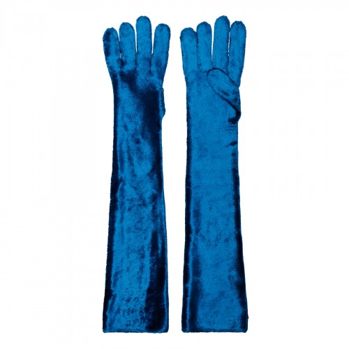 Blue long gloves