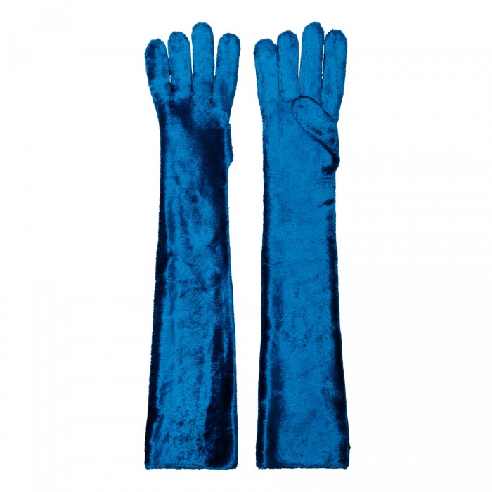 Blue long gloves