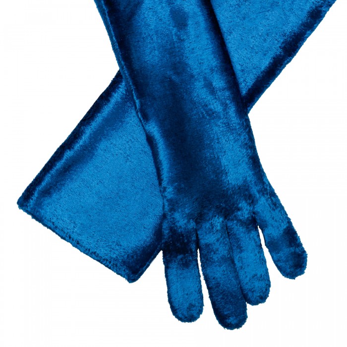 Blue long gloves