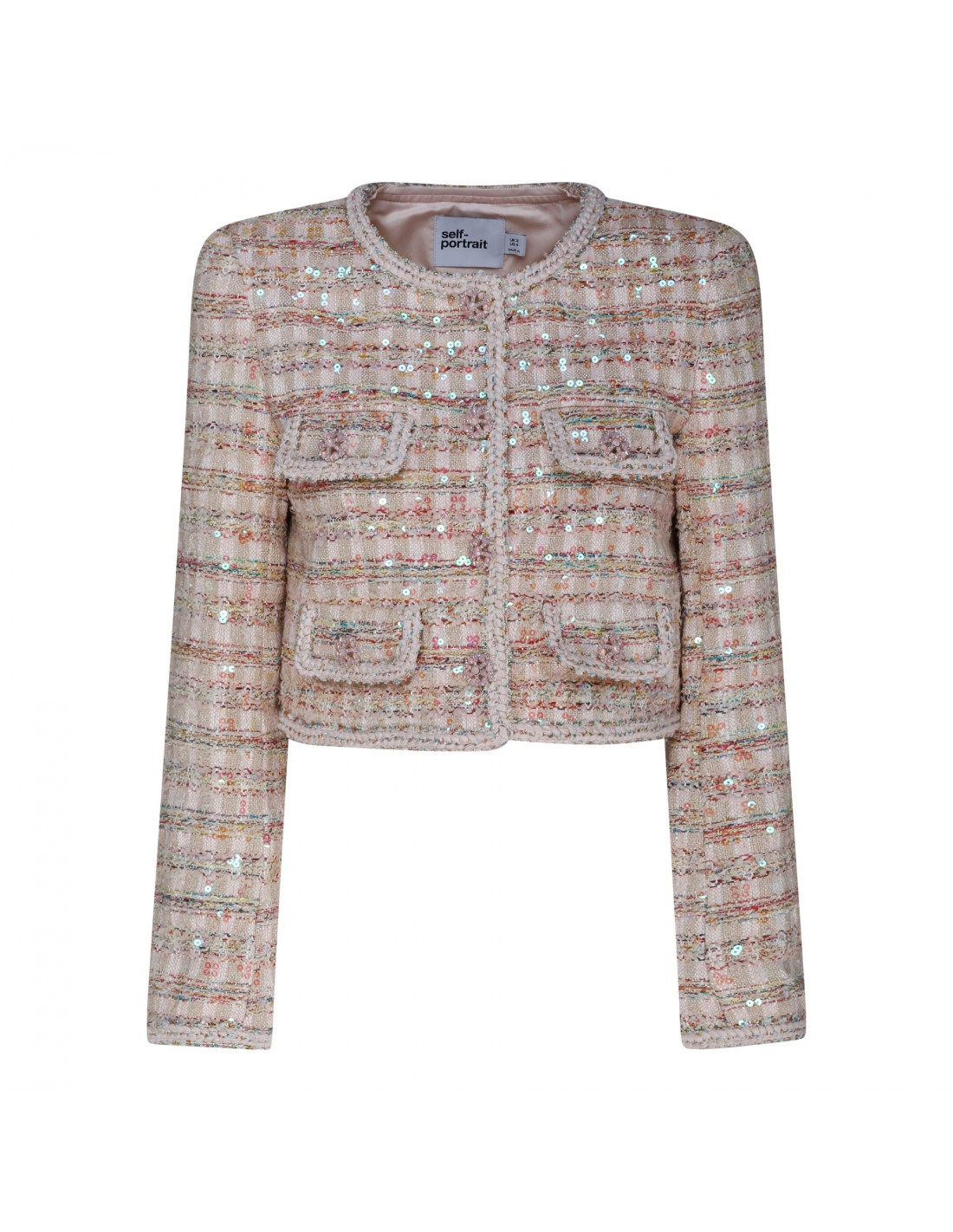 Pink sequin boucle jacket