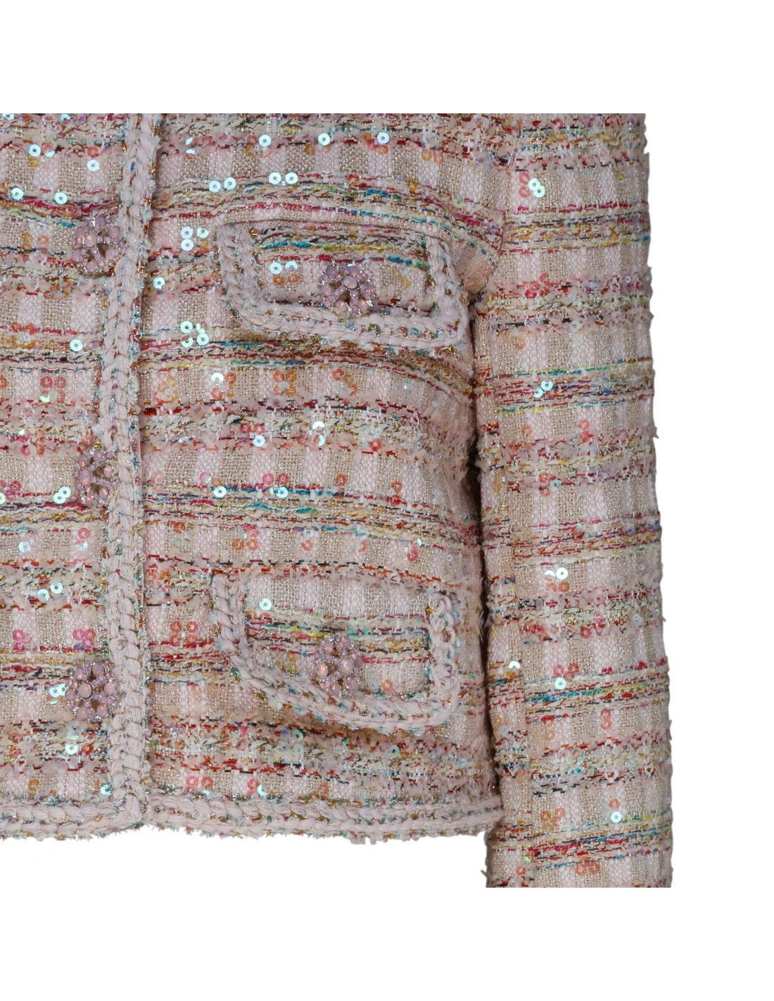 Pink sequin boucle jacket