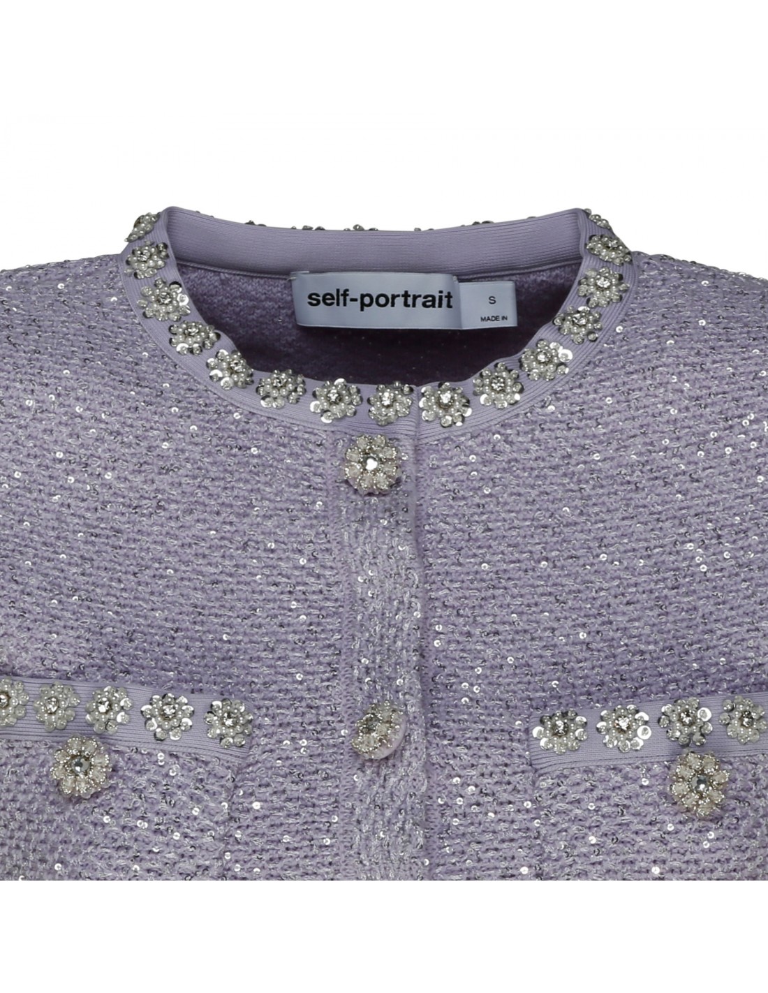Lilac sequin knit mini dress