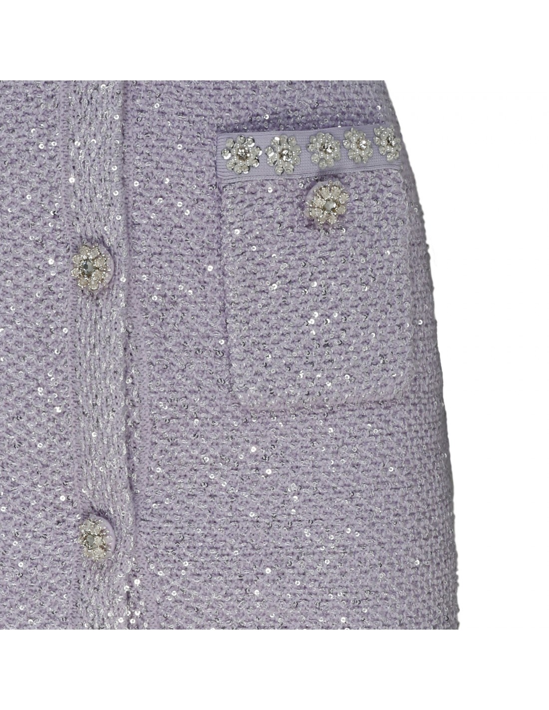 Lilac sequin knit mini dress