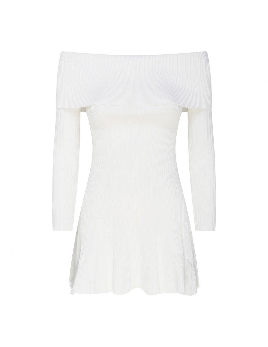 White knit mini dress