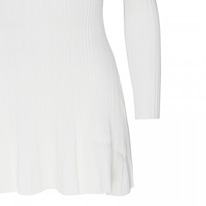 White knit mini dress