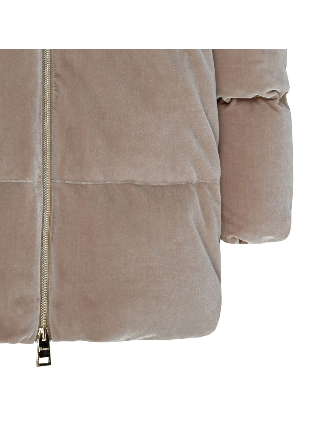Sand-hue velvet down jacket