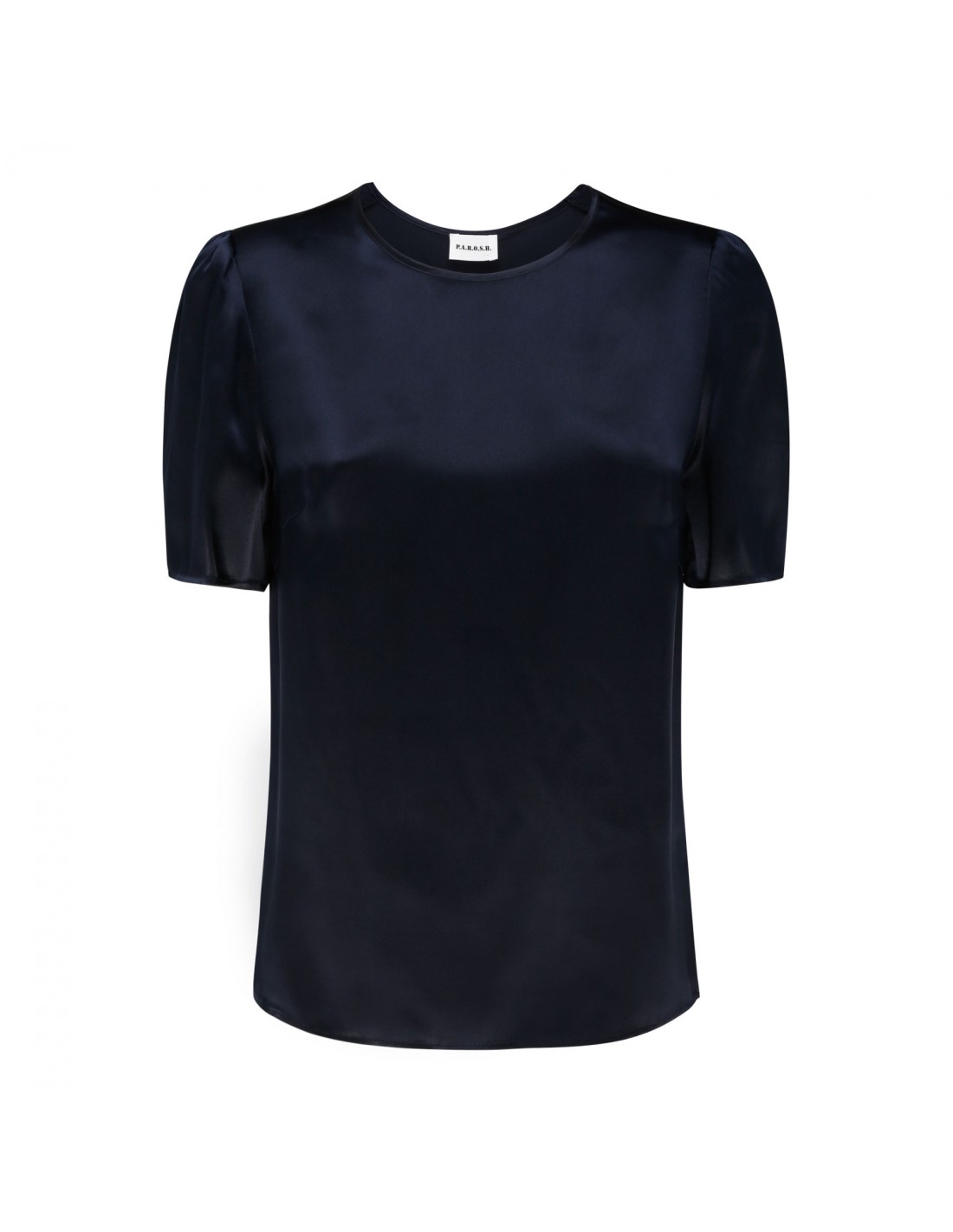 Dark blue silk T-shirt
