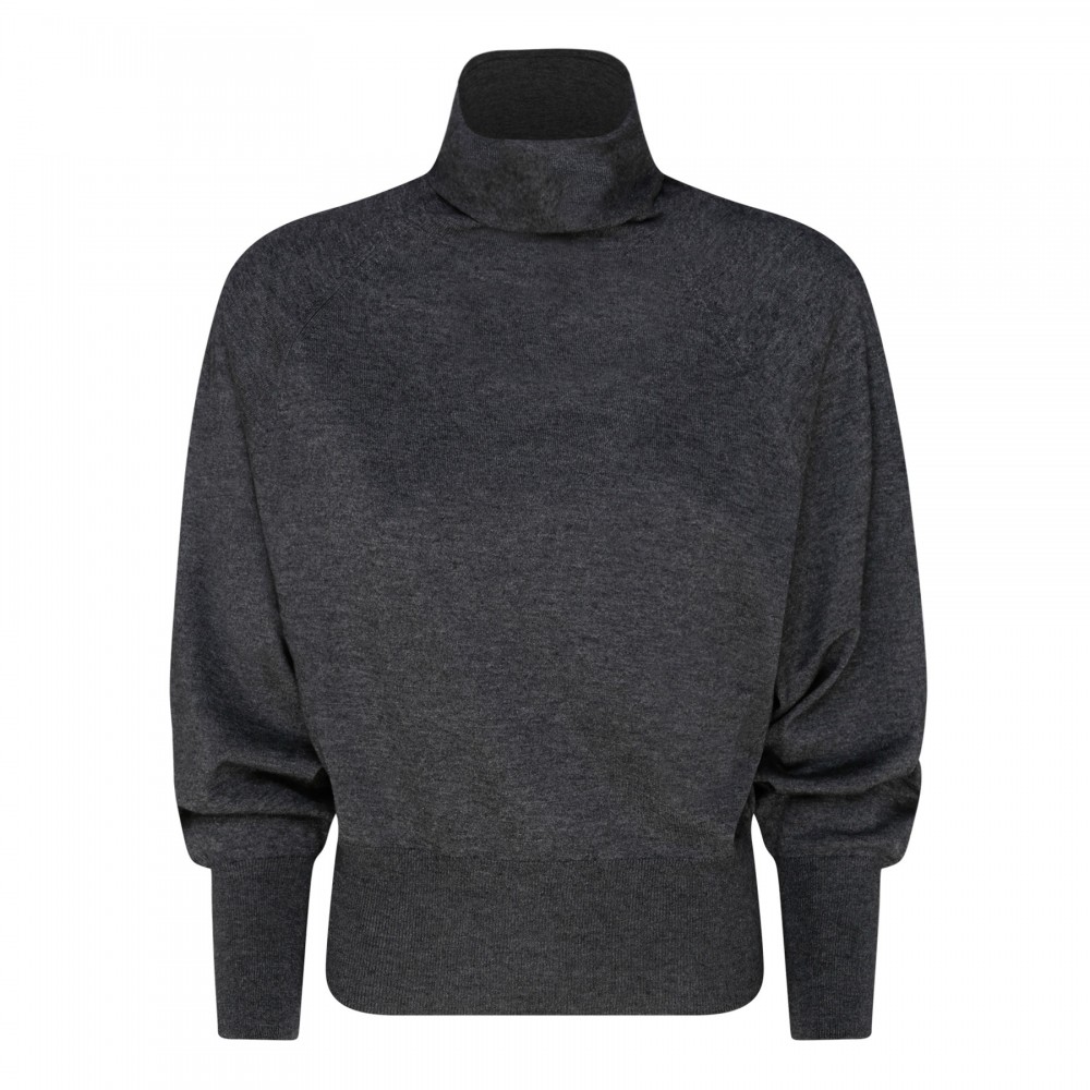 Melange gray cashmere blend sweater