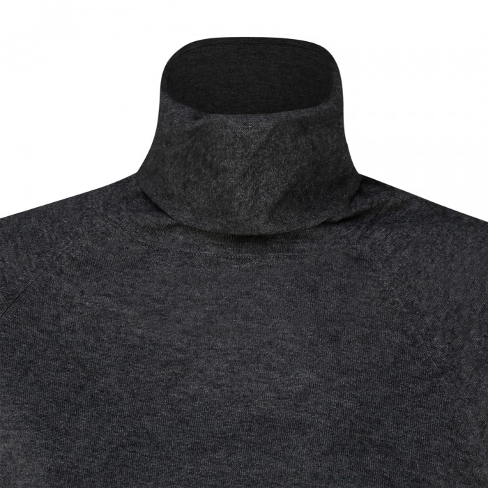 Melange gray cashmere blend sweater
