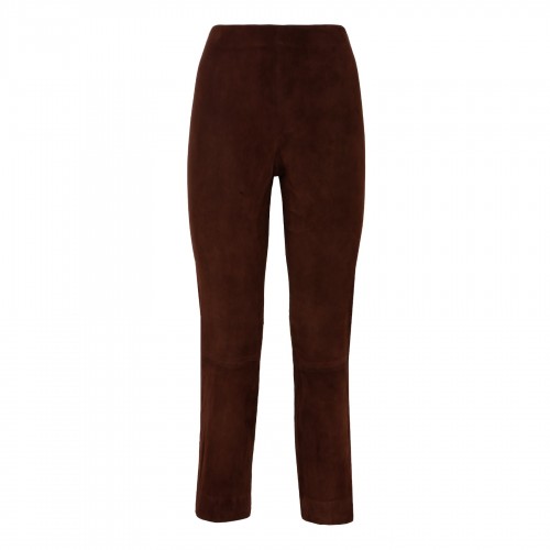Mahogany stretch suede crop...