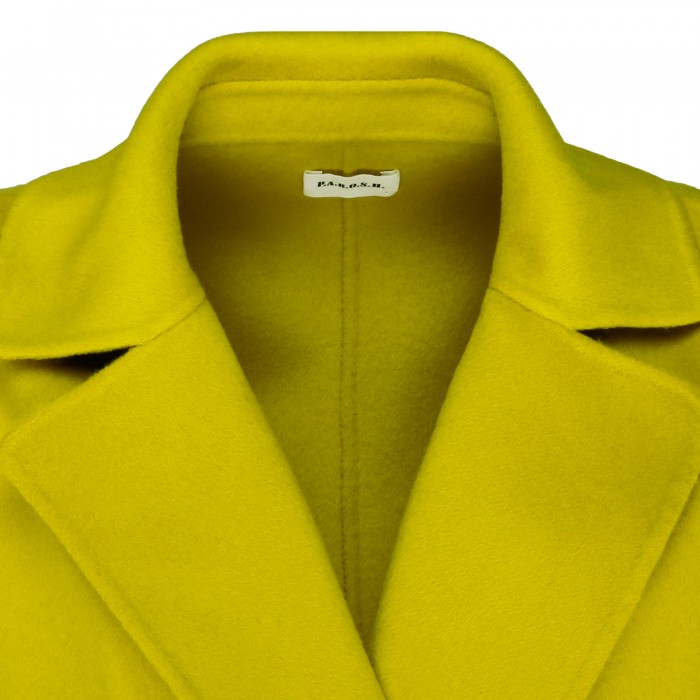 Acid green wool coat