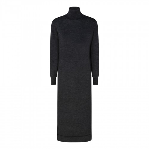 Dark gray knit wool blend...