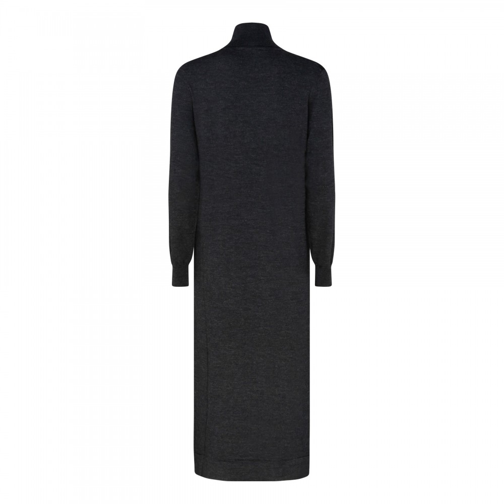 Dark gray knit wool blend dress