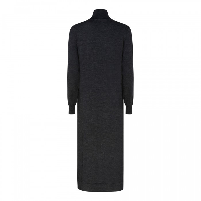 Dark gray knit wool blend dress