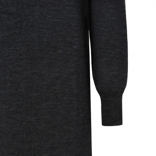 Dark gray knit wool blend... 2