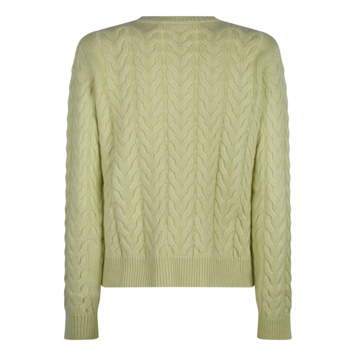 Lime cable-knit cashmere sweater