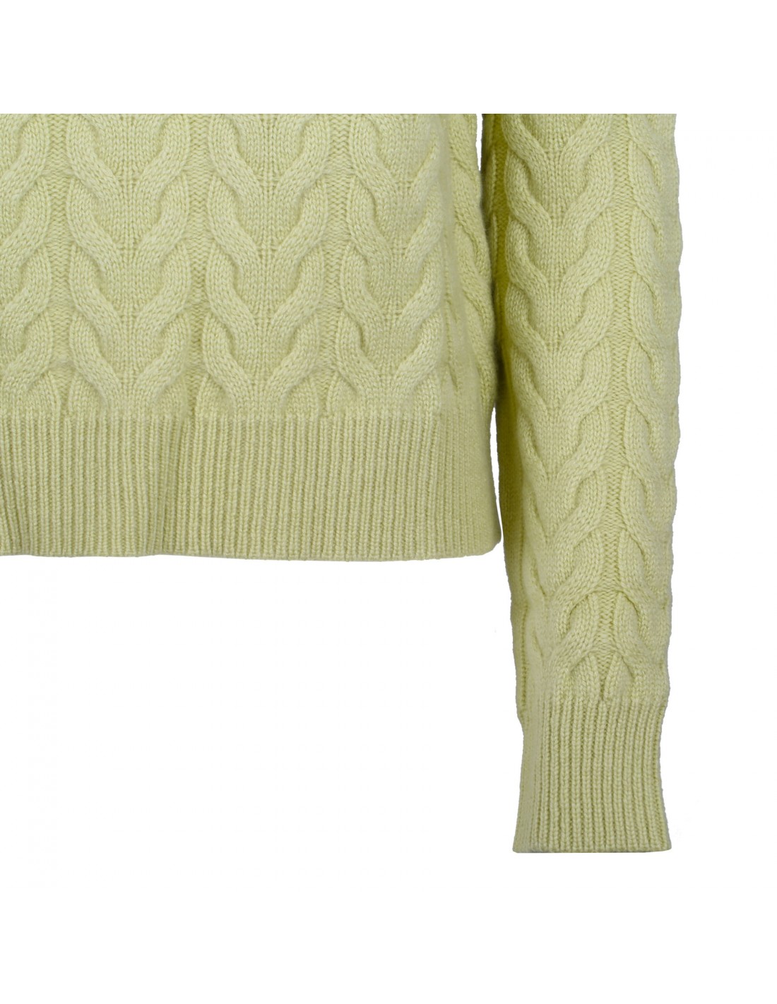Lime cable-knit cashmere sweater