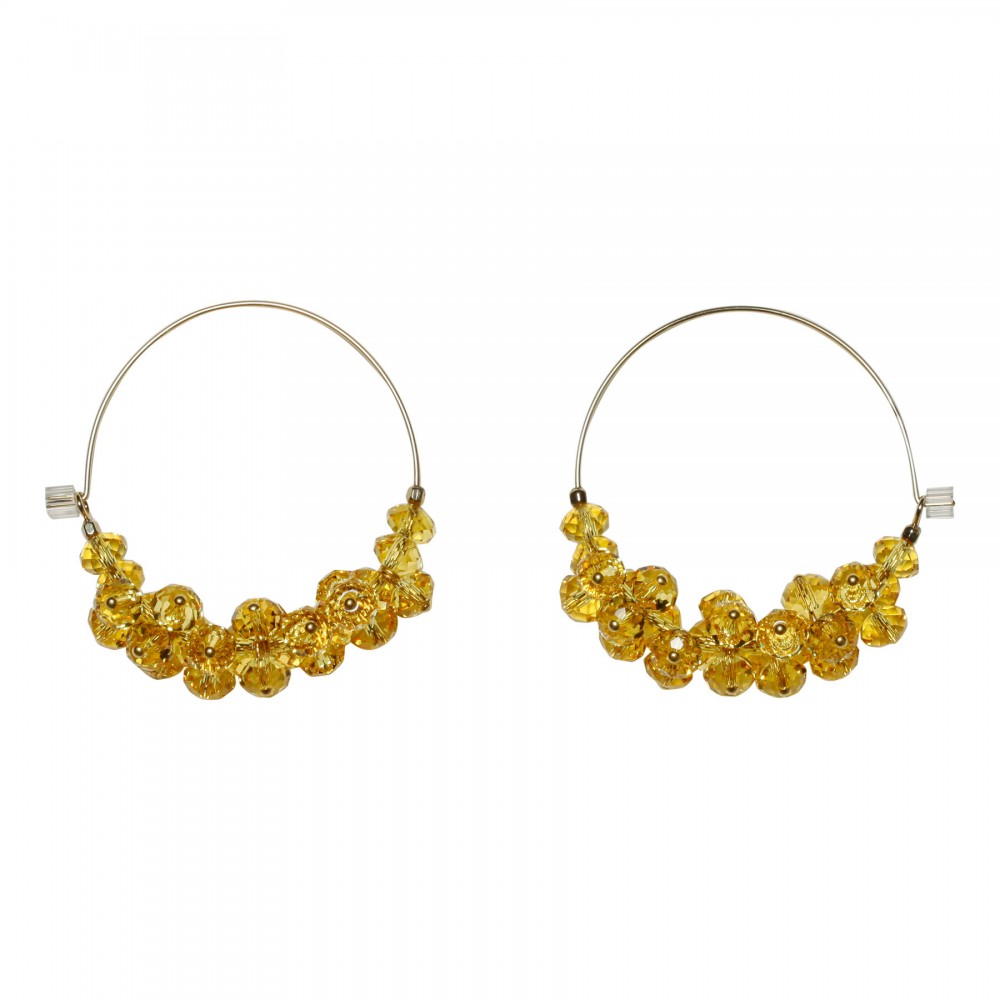 Polly yellow glass bead earrings