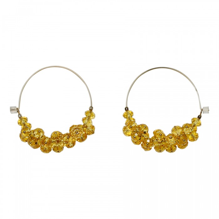 Polly yellow glass bead earrings