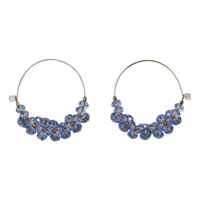 Polly sky-hue glass bead earrings