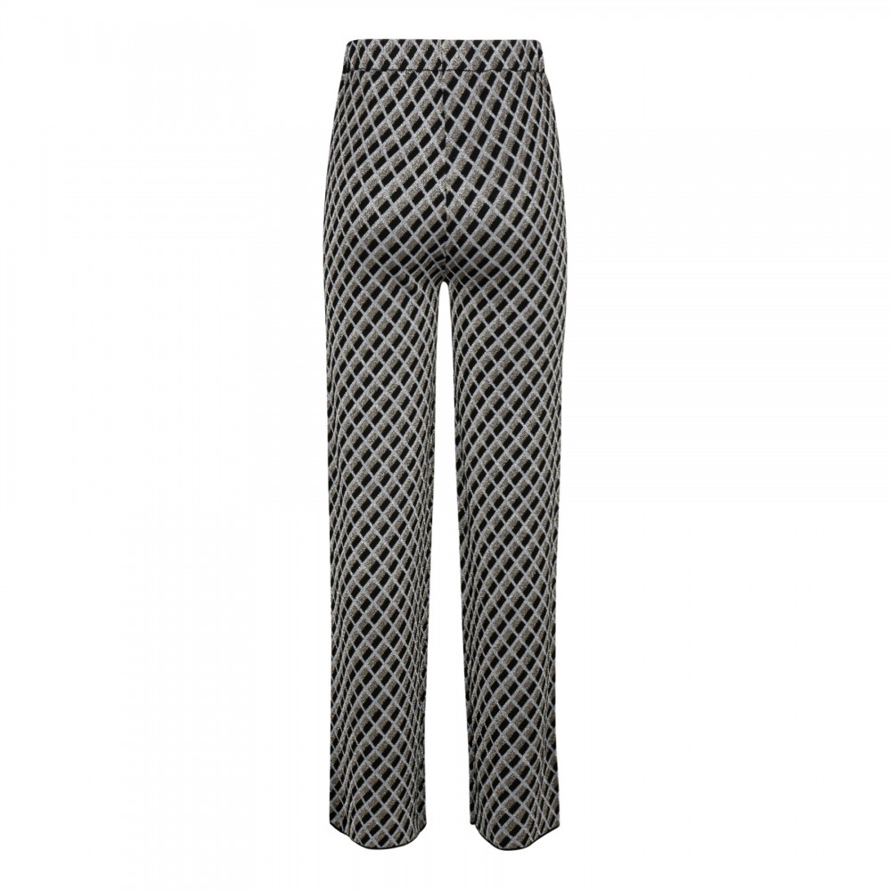 Black and gold jacquard pants