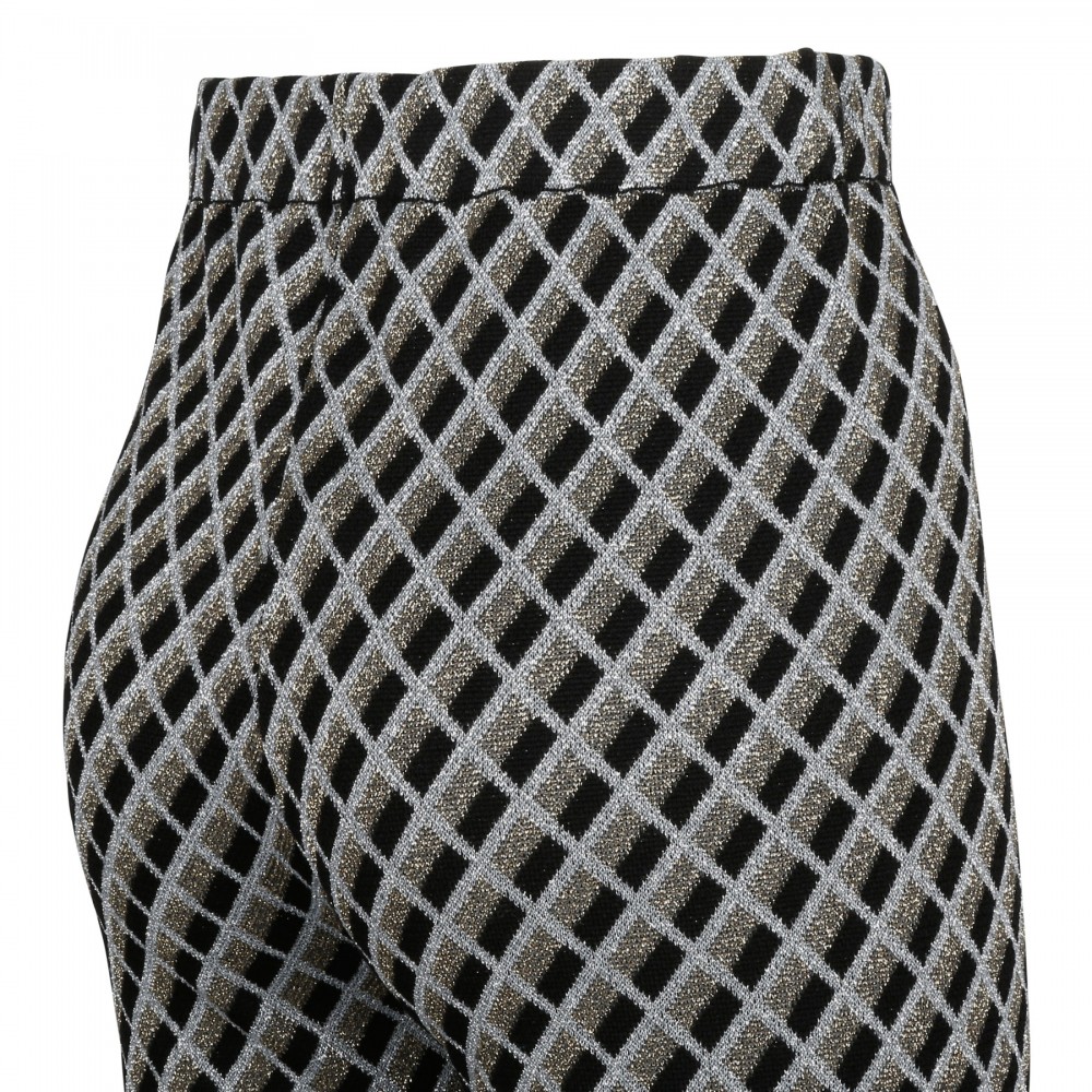 Black and gold jacquard pants