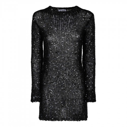 Black sequin mohair blend...