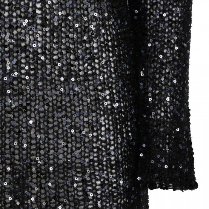 Black sequin mohair blend minidress