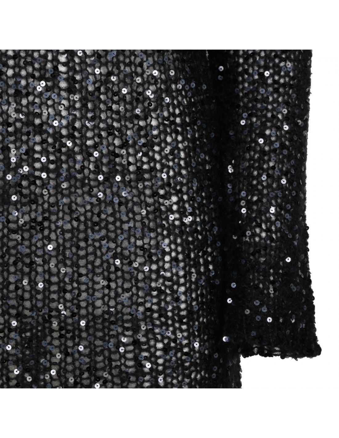 Black sequin mohair blend minidress