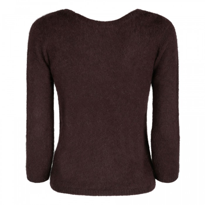 Dark brown angora wool blend sweater
