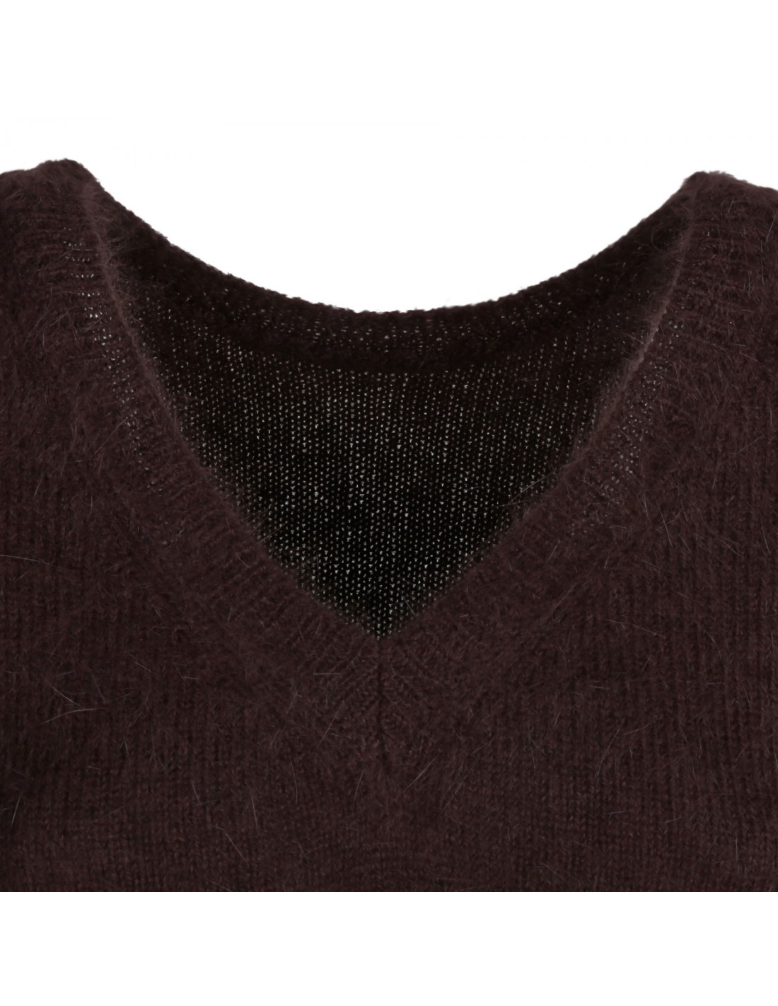 Dark brown angora wool blend sweater