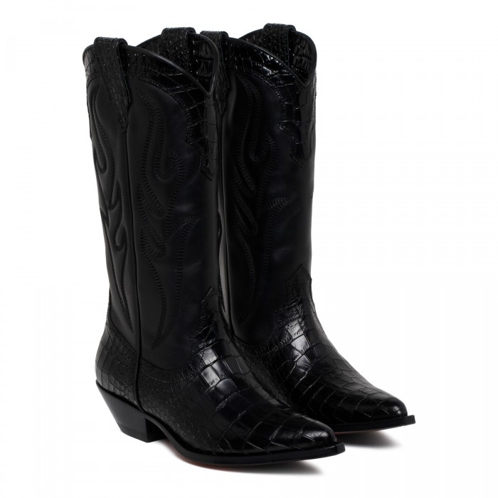 Santa Fe black leather boots