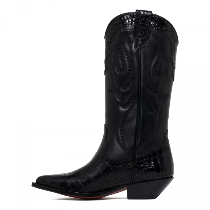 Santa Fe black leather boots