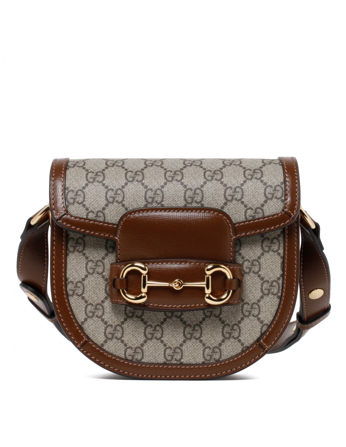 Gucci Horsebit 1955 mini rounded bag in brown leather