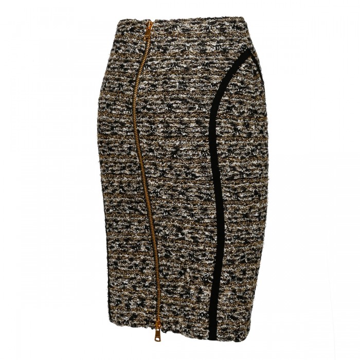 Gold lurex tweed skirt