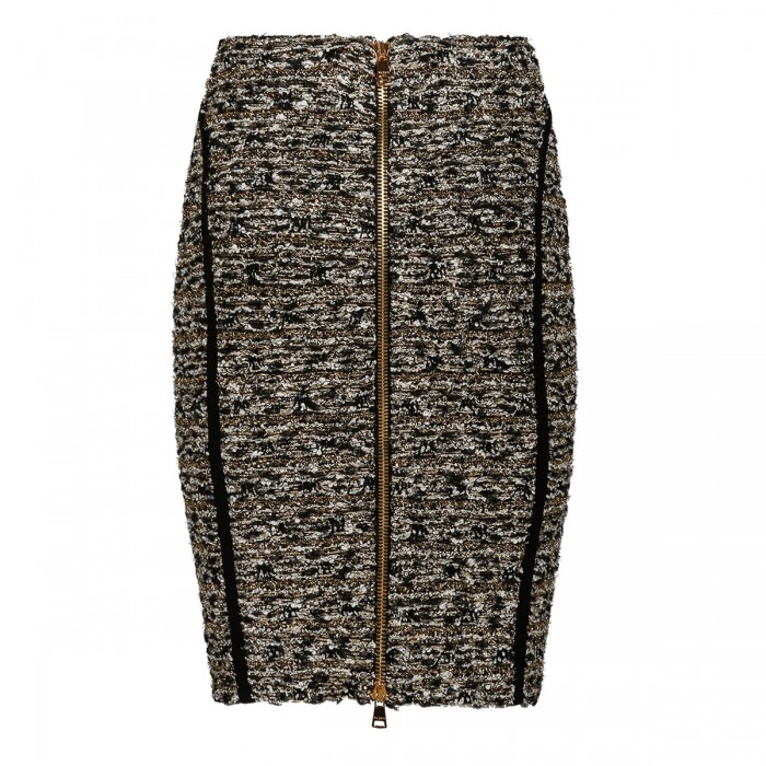 Gold lurex tweed skirt