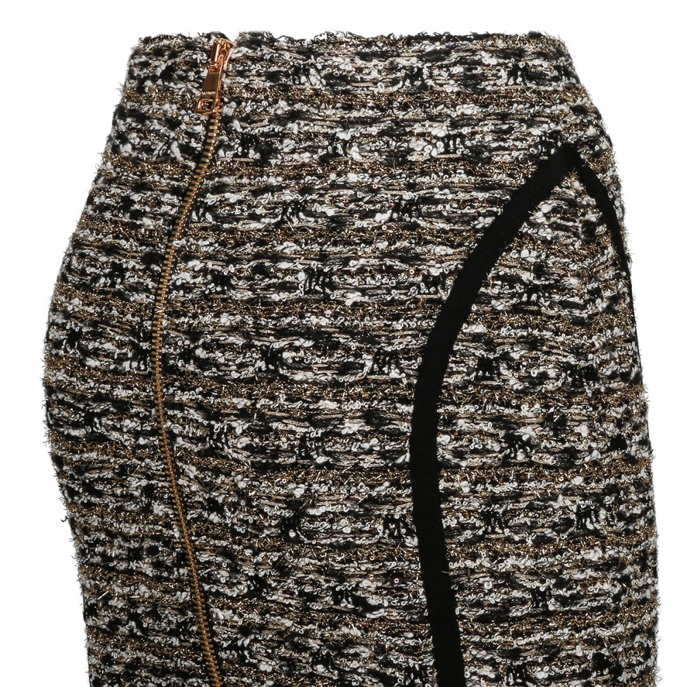 Gold lurex tweed skirt