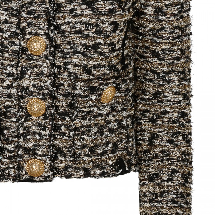 Lurex tweed collarless jacket