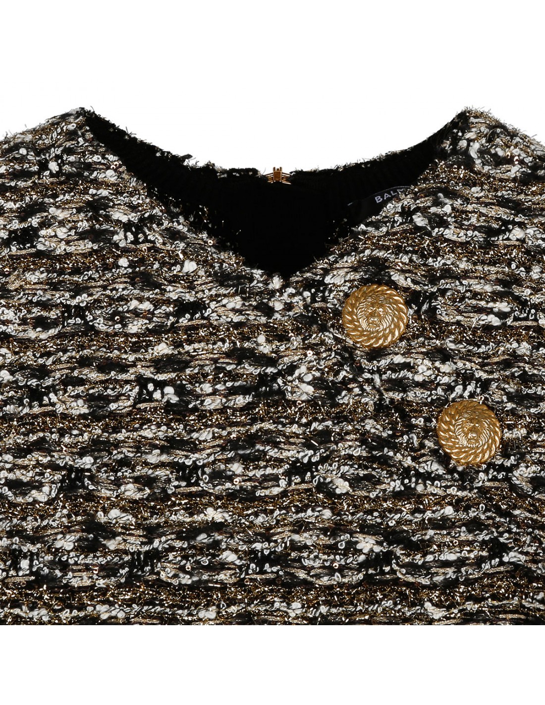 Gold lurex tweed dress