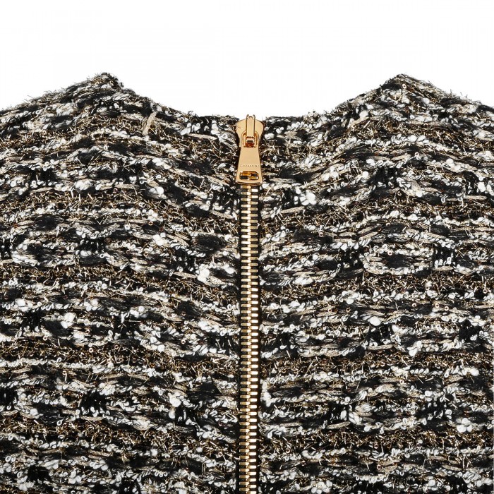 Gold lurex tweed dress